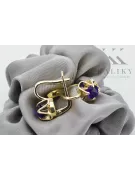 Серьги Александрит 14-кв Желтое золото Винтаж стиль vec018y